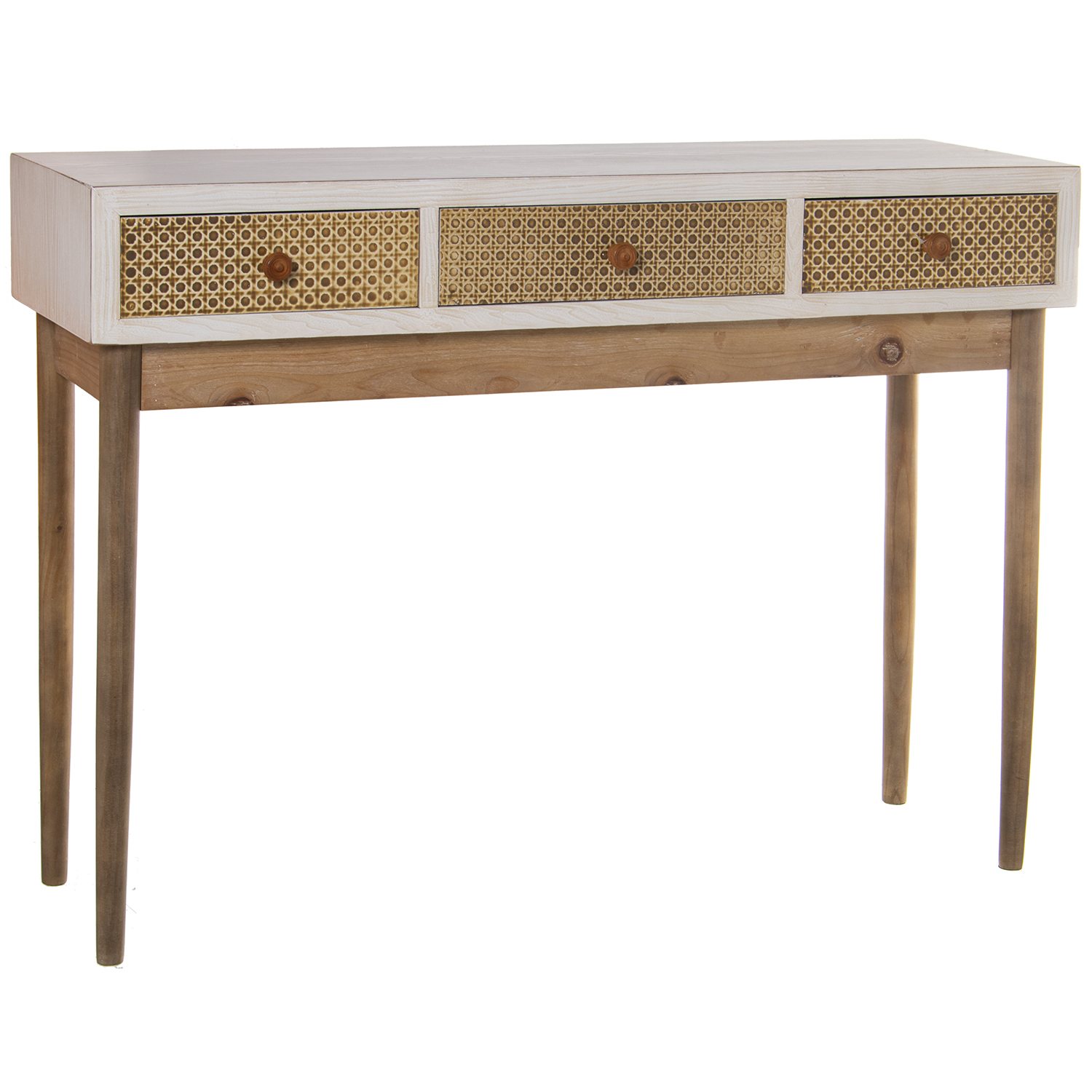 Mueble entrada consola 3 cajones madera tallados - BoskeDecor