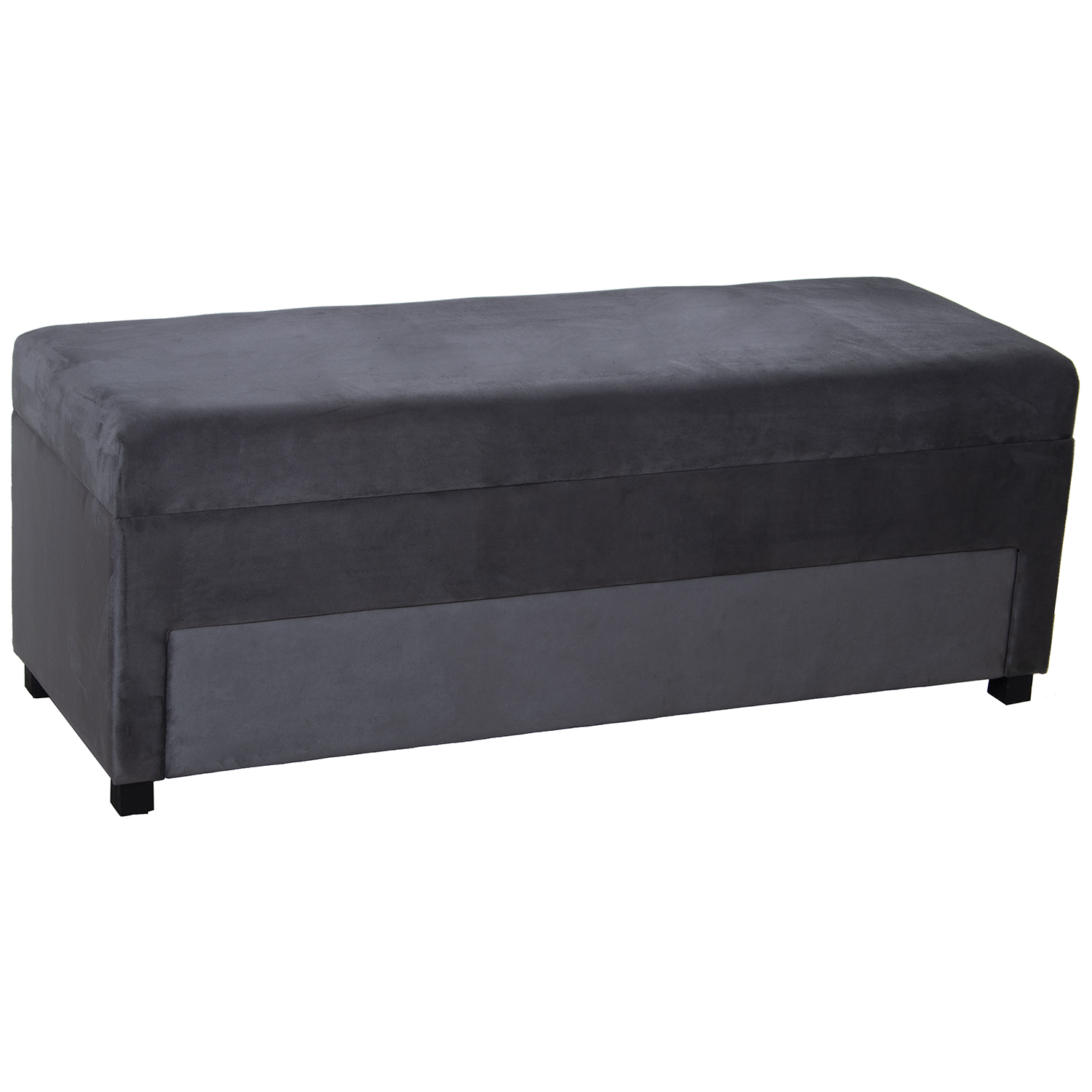 49150 - Banqueta zapatero pie de cama madera/tela gris 120x43x45cm